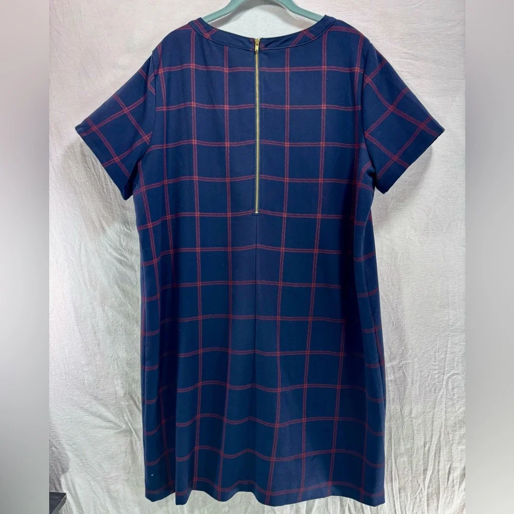 J Crew Womens size 20 Relaxed printed pocket dress in Vintage indigo crimson - Picture 10 of 12